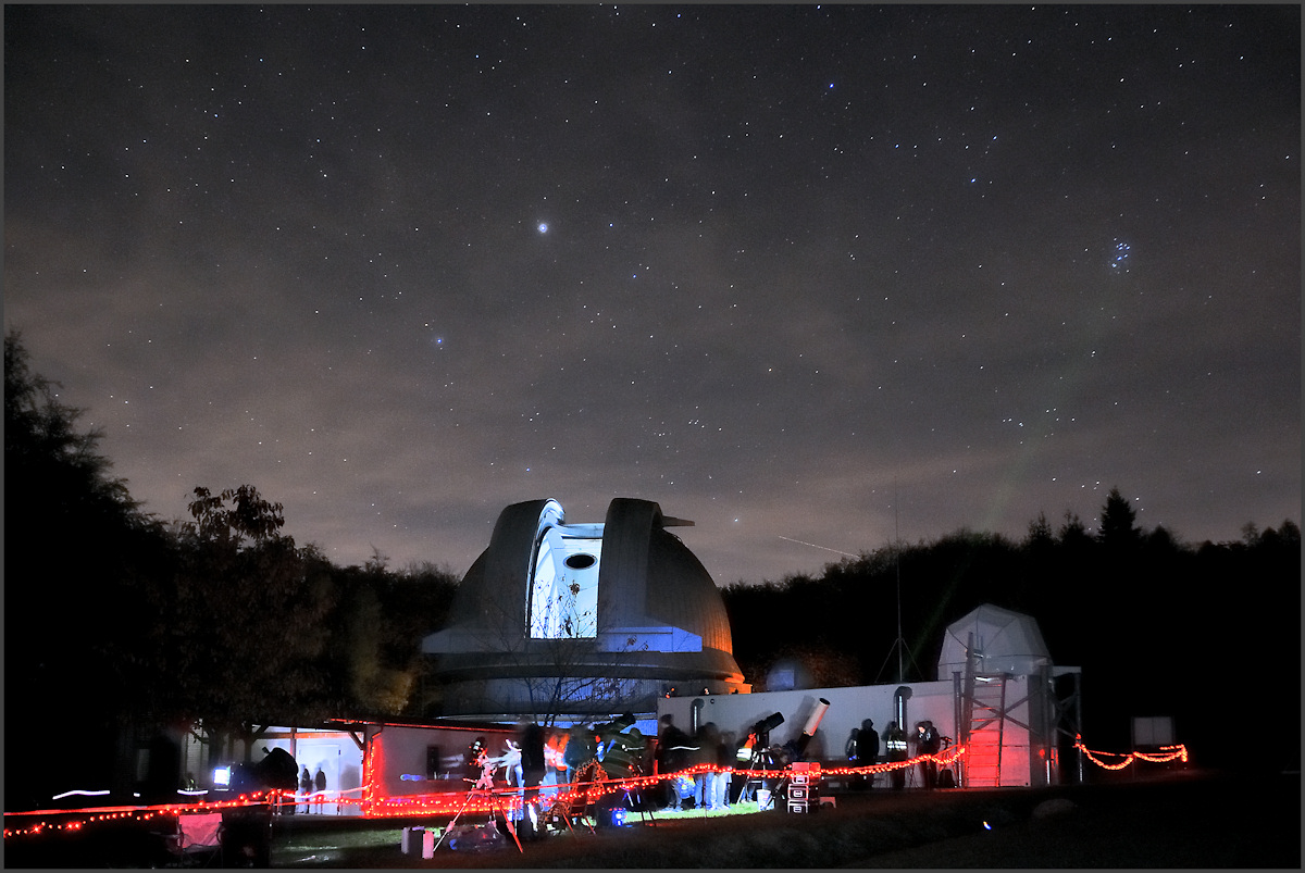 Kleine Teleskope Lange Nacht Foto TLS