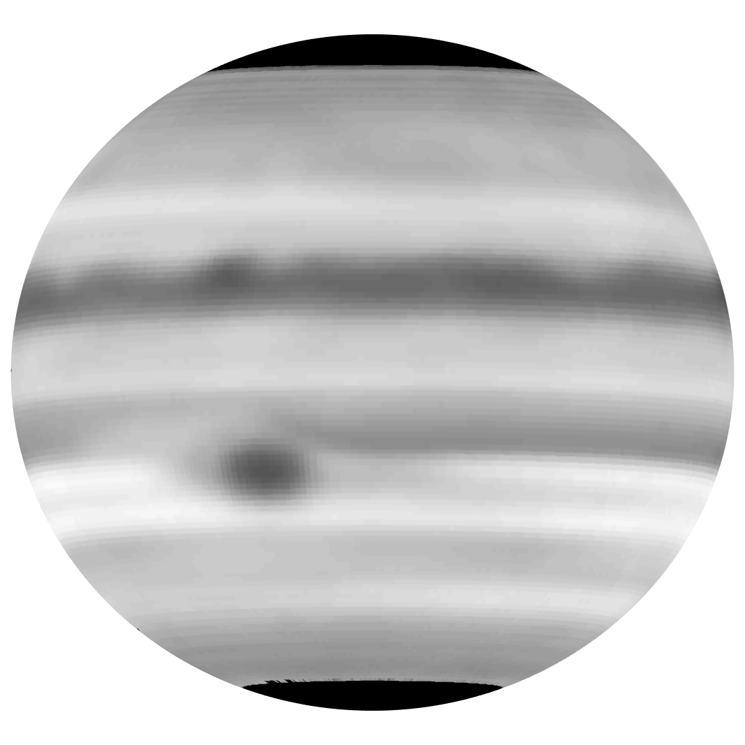 Zonal velocity map of jupiter